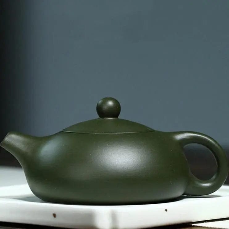 Grüne flache chinesische Ton-Teekanne 200ML