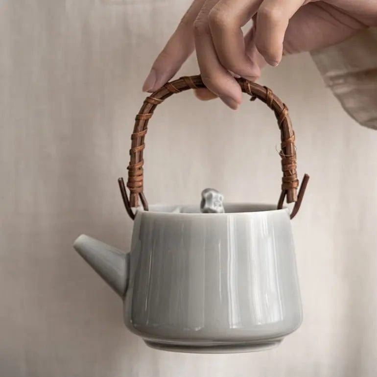 Hochwertige graue Porzellan-Teekanne 200ML