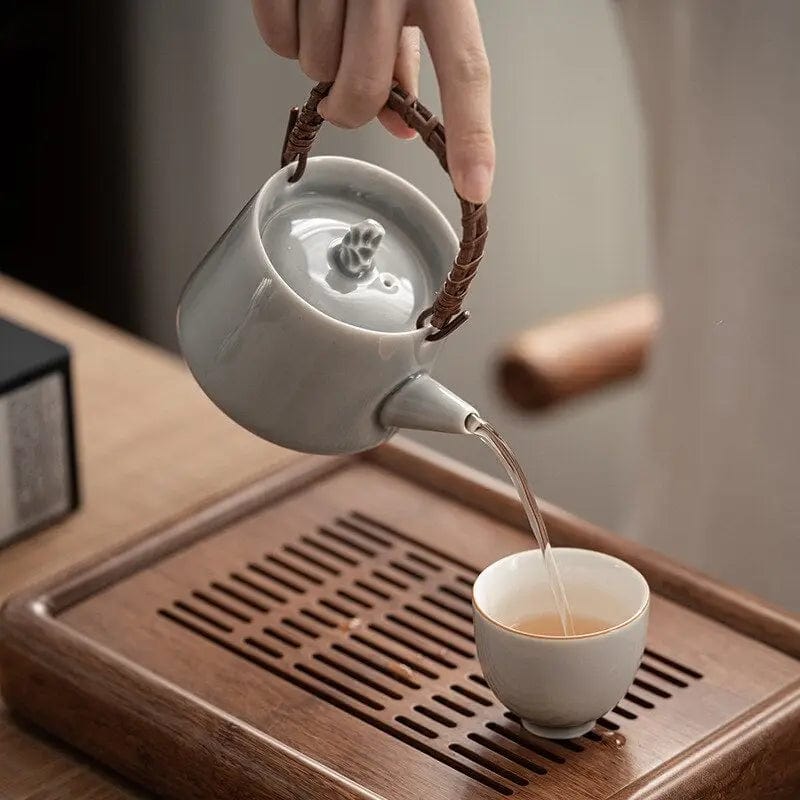 Hochwertige graue Porzellan-Teekanne 200ML