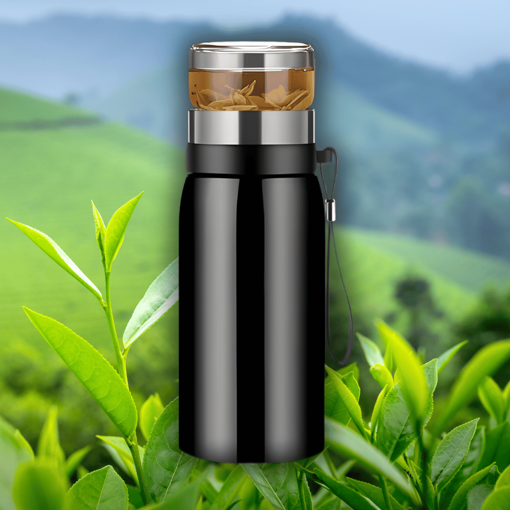 Edelstahl-Thermosflasche mit separatem Teefilter