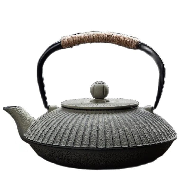 Japanische Flache Gusseisen-Teekanne 800ml
