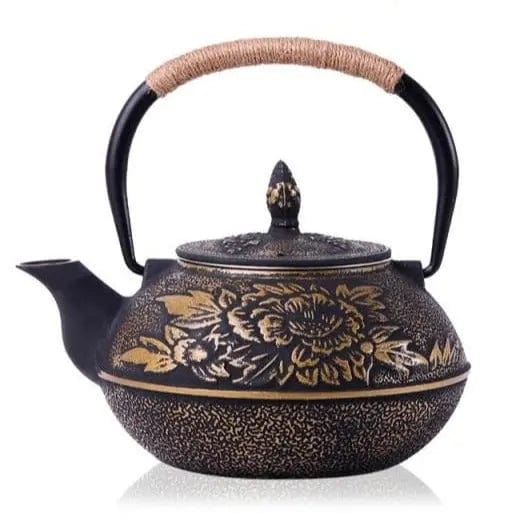 Japanische Gusseisen-Teekanne Große Blume 800ML