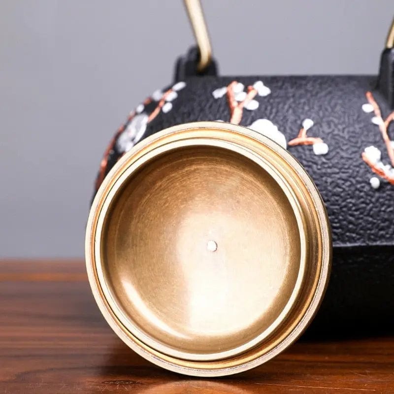 Japanische Gusseisen-Teekanne Kirschblüten Weiß 1,2L