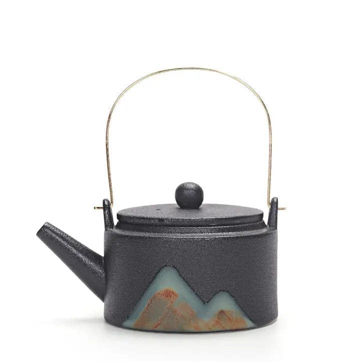 Japanische Keramik-Teekanne mit Bergmotiven 220ml