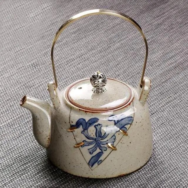 Japanische Teekanne aus antiker Keramik Beige 250ML