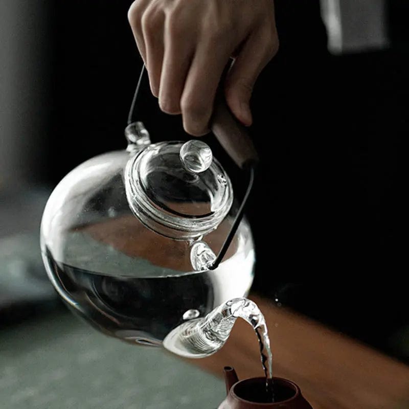 Japanische Teekanne aus Glas Birnenform 1L