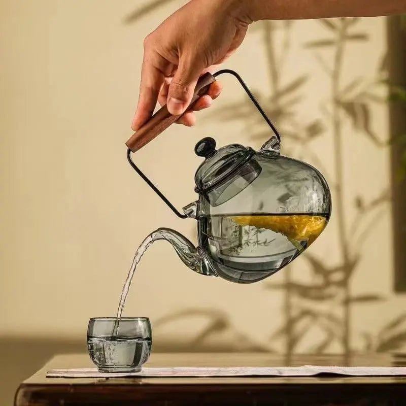 Japanische Teekanne aus Glas Birnenform 1L
