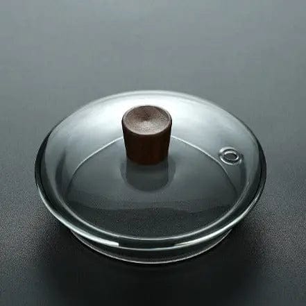 Japanische Teekanne aus Glas mit quadratischem Holzgriff 1,2L