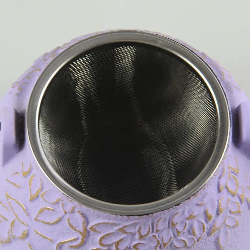 Japanische Teekanne aus Gusseisen mit Blumen 1L