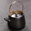 Japanische Teekanne aus Keramik, schwarzes Design, 210 ml