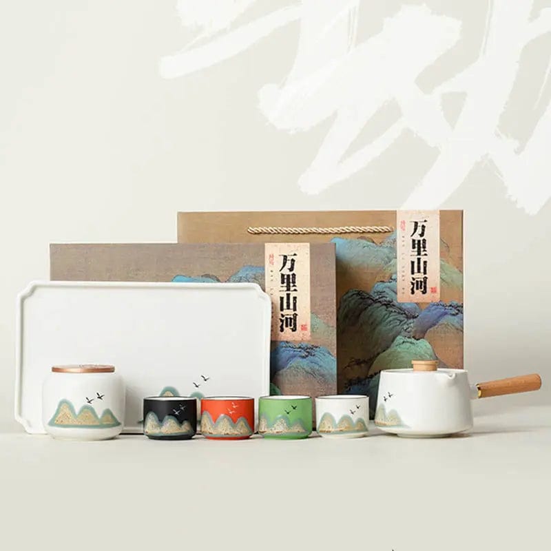 Japanisches Teeservice mit drehbarer Teekanne