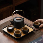Japanisches Teeservice Schwarz Keramik Design
