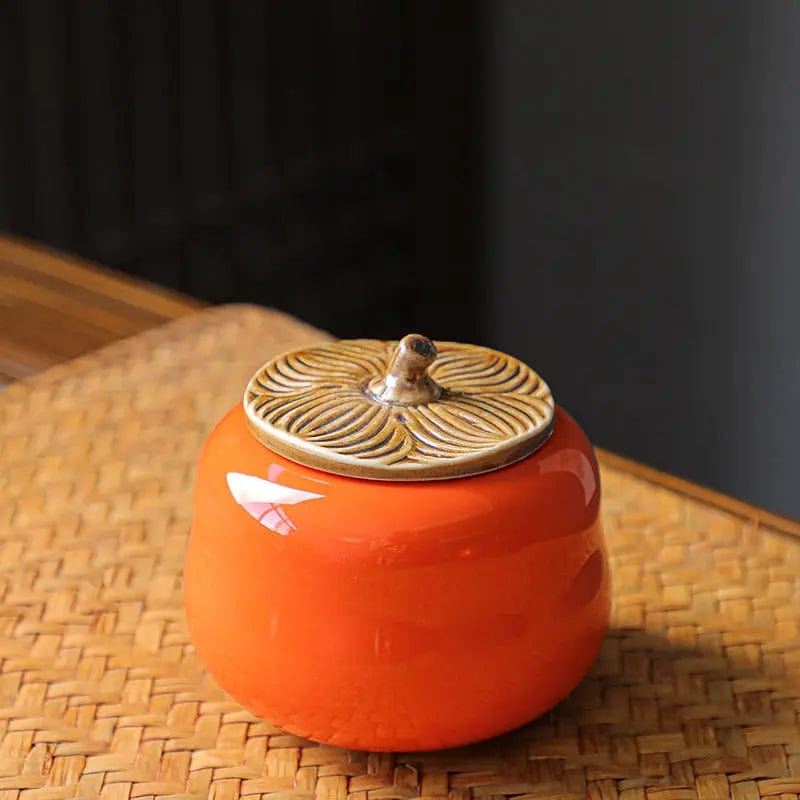 Keramik-Teedose Kaki-Frucht