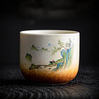 Keramik-Teetasse mit Landschaftsmalerei 130ml