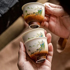 Keramik-Teetasse mit Landschaftsmalerei 50 ml