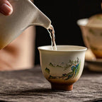 Keramik-Teetasse mit Landschaftsmalerei 50 ml