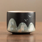Keramik-Teetassen mit Bergmotiven 75ml