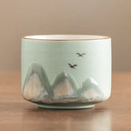 Keramik-Teetassen mit Bergmotiven 75ml