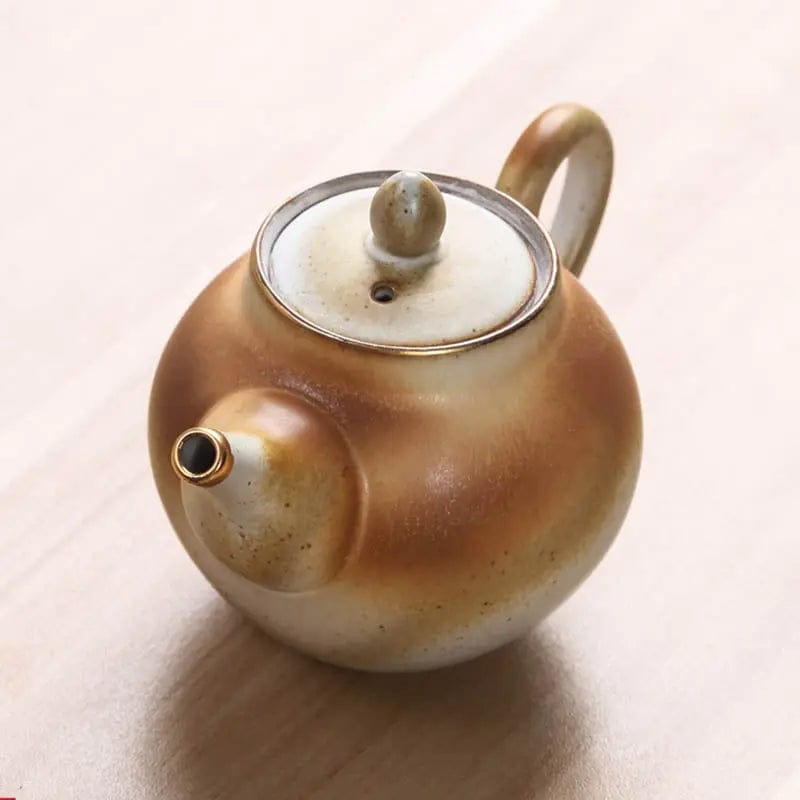Kleine runde japanische Keramik-Teekanne 170 ml