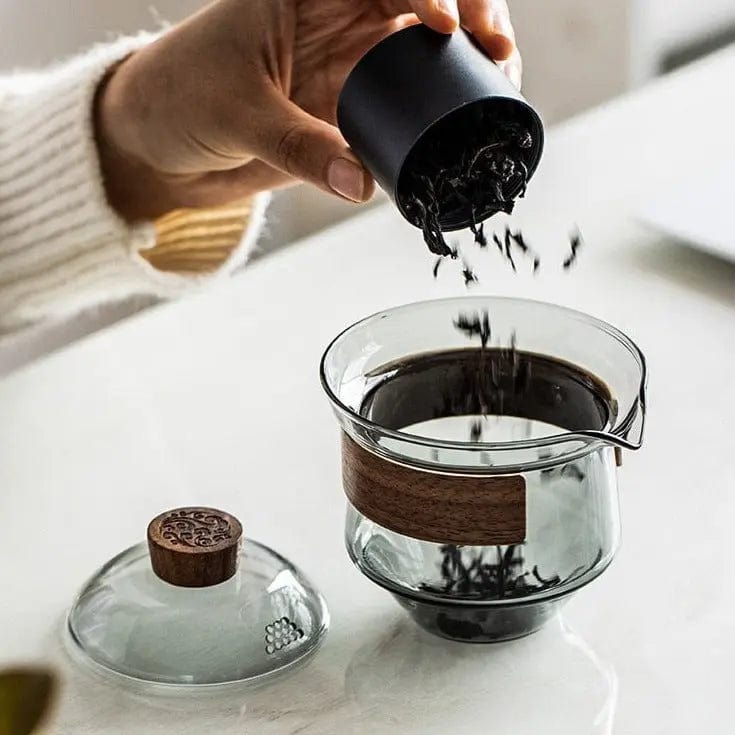 Luxuriöser Gaiwan-Glas-Teekanne 230 ml