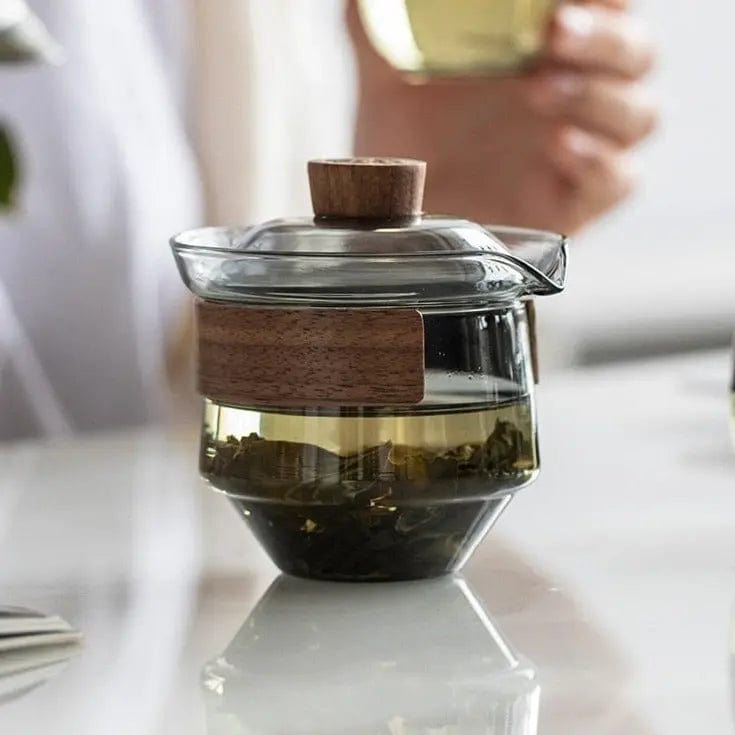Luxuriöser Gaiwan-Glas-Teekanne 230 ml