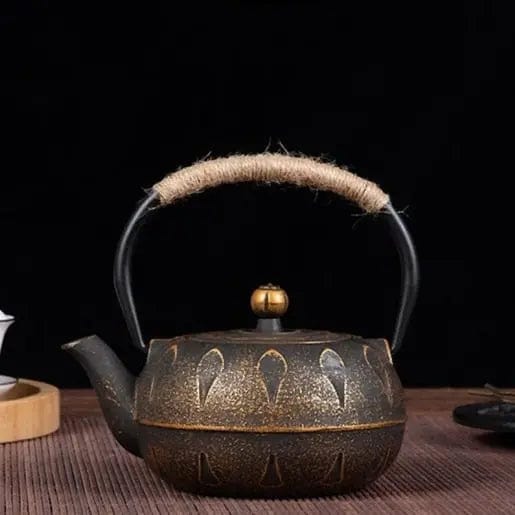 Originale japanische Gusseisen-Teekanne, vergoldet, 600ML