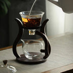 Originale Teekanne aus Glas und Holz 300ML