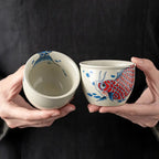 Porzellan-Teetasse mit Karpfenmotiv 120ml