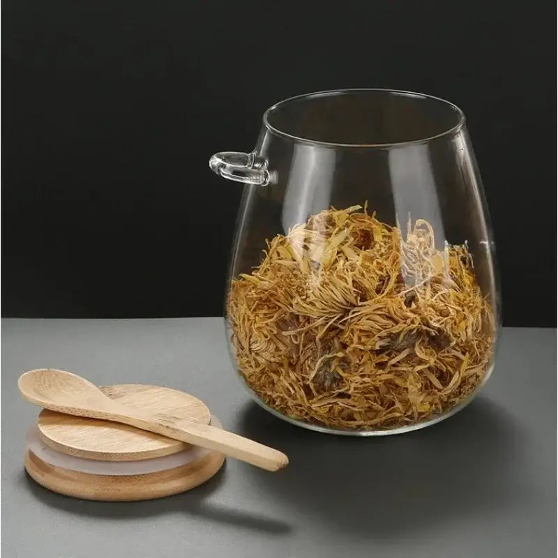 Glas-Vorratsdose mit Bambusdeckel – Bild 2