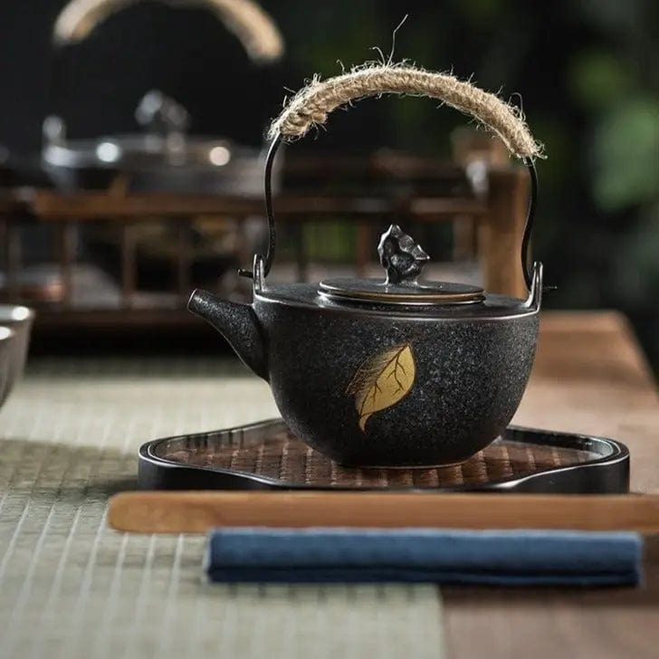 Schwarze chinesische Keramik-Teekanne 300 ml