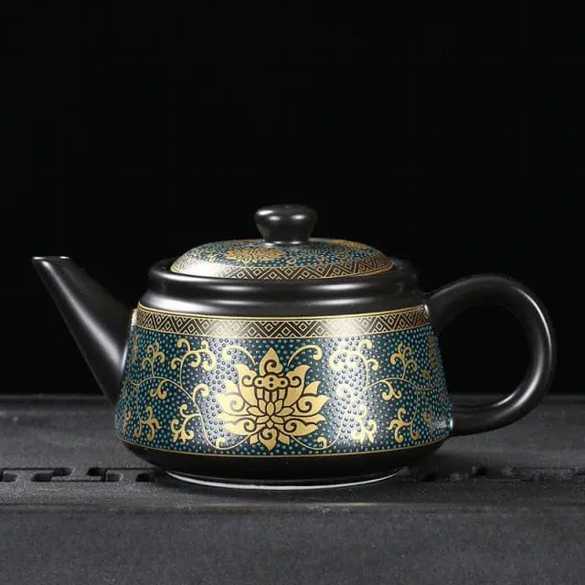 Schwarze chinesische Vintage-Keramik-Teekanne 240ML