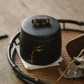 Schwarze japanische Keramik-Teedose 270ml