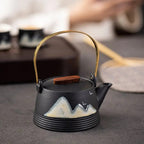 Schwarze Japanische Teekanne aus Keramik 290 ml