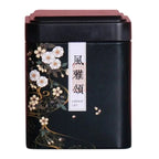 Schwarze Metall-Teebox mit chinesischen Symbolen