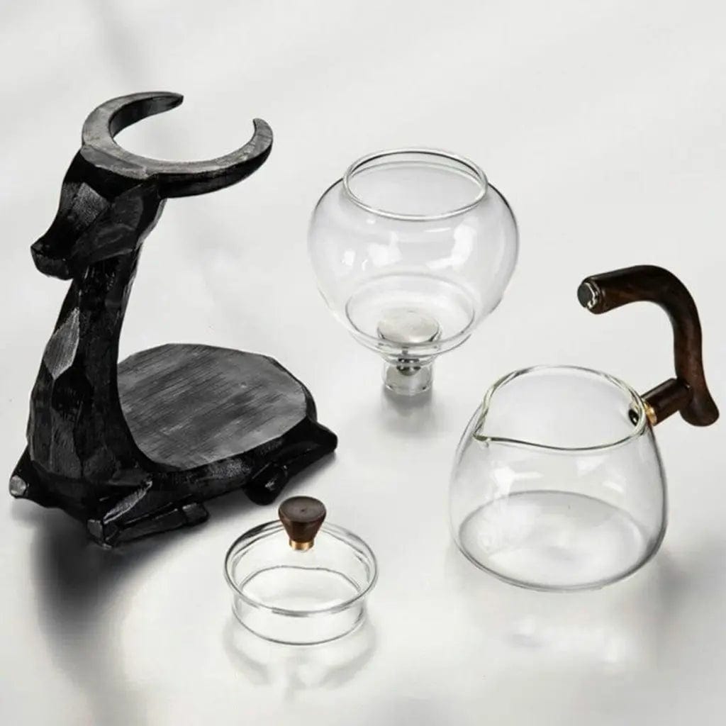 Schwarzer Hirsch Glas Teekanne 400ML