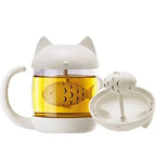 Katzen-Teebecher mit Fisch-Sieb – Bild 2