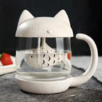 Katzen-Teebecher mit Fisch-Sieb