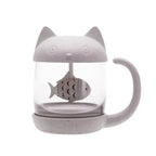 Katzen-Teebecher mit Fisch-Sieb – Bild 3