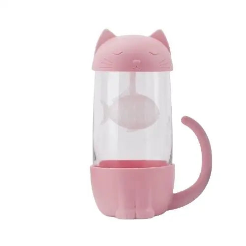 Rosa Katzen-Teebecher mit Sieb – Bild 2