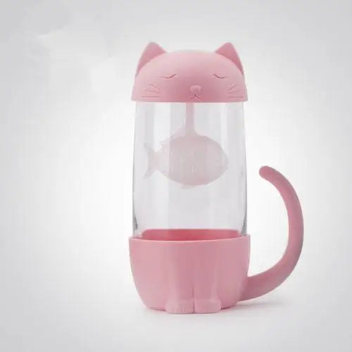 Rosa Katzen-Teebecher mit Sieb – Bild 5