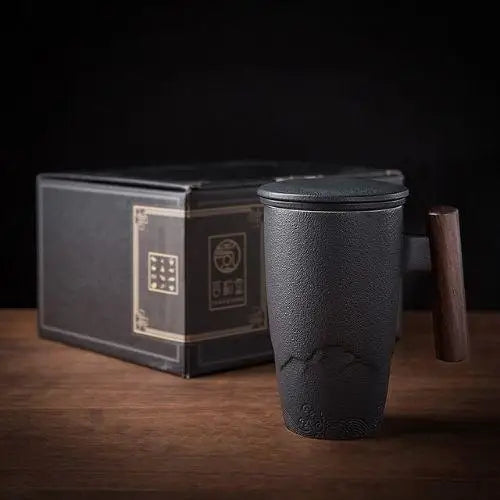 Keramik-Teebecher mit Sieb 400ml – handwerkliches Design