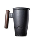 Keramik-Teebecher mit Sieb 400ml – handwerkliches Design – Bild 2