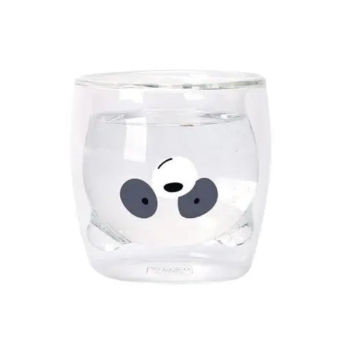 Doppelwandiger Panda-Teebecher aus Glas 260ml – Bild 2