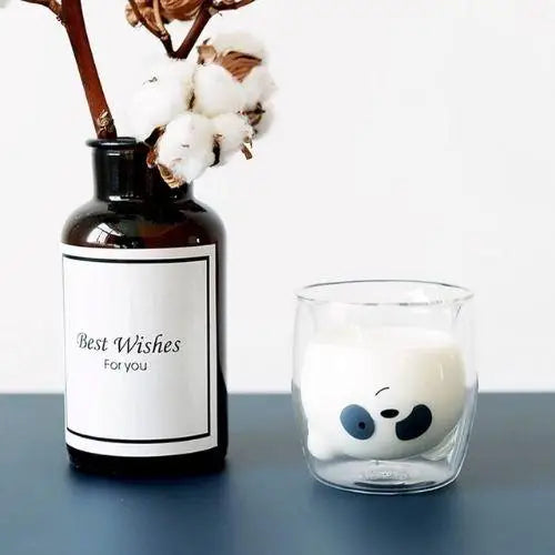 Doppelwandiger Panda-Teebecher aus Glas 260ml – Bild 4