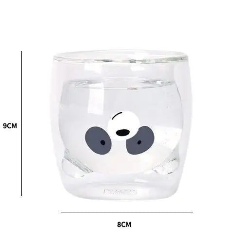Doppelwandiger Panda-Teebecher aus Glas 260ml – Bild 5