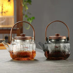Teekanne aus Glas Holzoptik 800ml