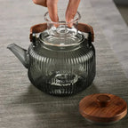 Teekanne aus Glas Holzoptik 800ml