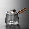 Teekanne aus Glas mit seitlichem Holzgriff 400ML