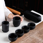 Tragbare chinesische Teekanne aus schwarzer Keramik 160ML