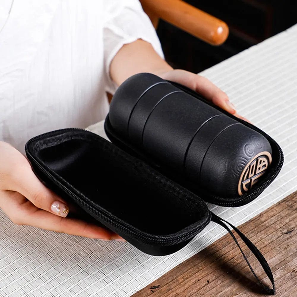 Tragbare chinesische Teekanne aus schwarzer Keramik 160ML